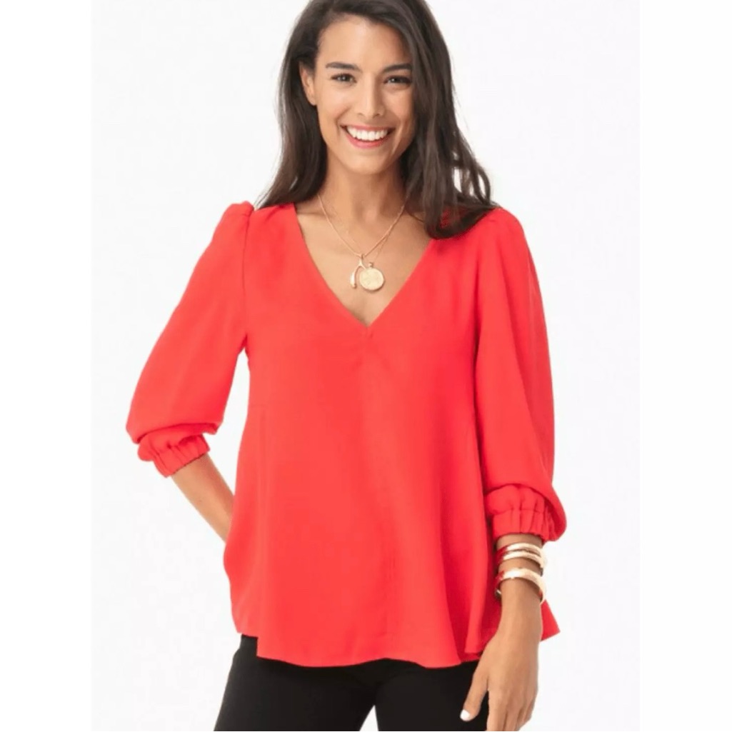 Tuckernuck Poppy Red Hollis Blouse